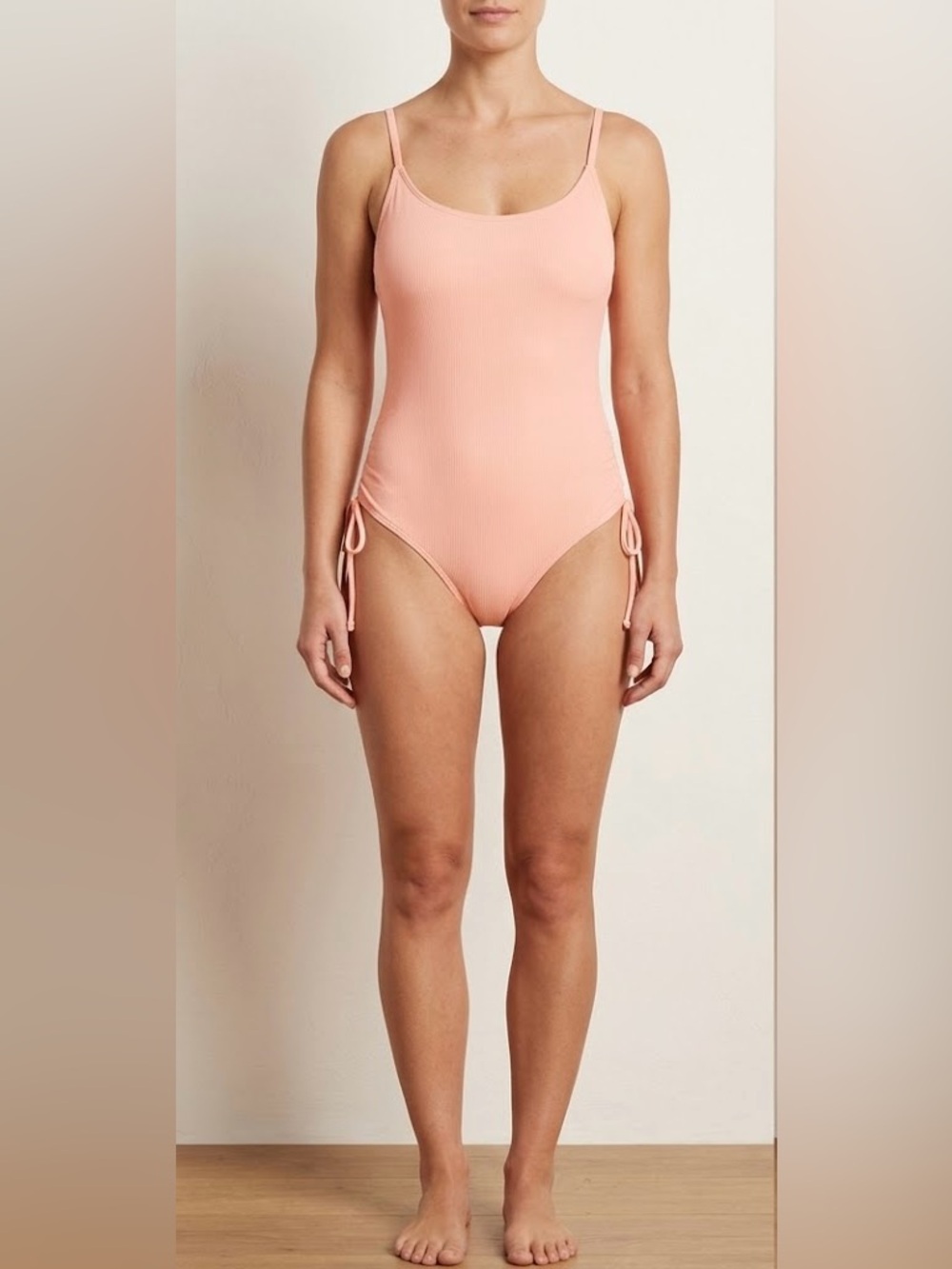 Shade & Shore Girls' Coral One-Piece Swimsuit with Side Ties